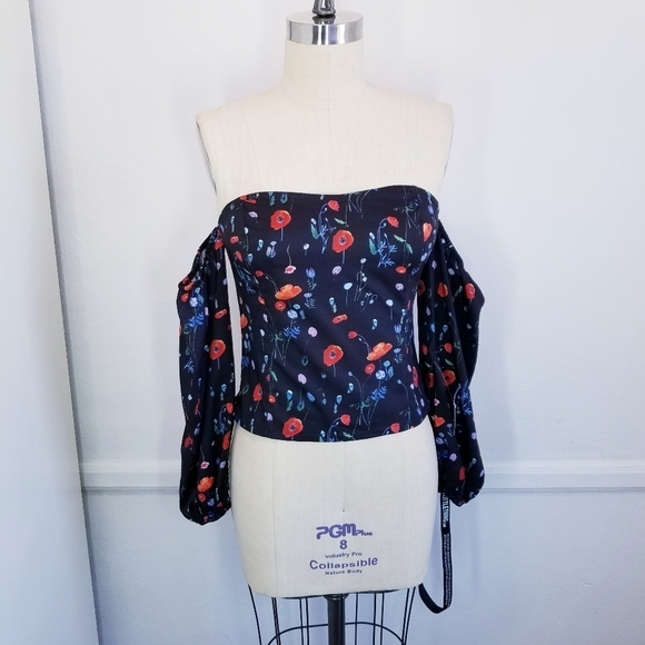 🌸NEW PrettyLittleThing | Floral bardot top - Picture 7 of 13